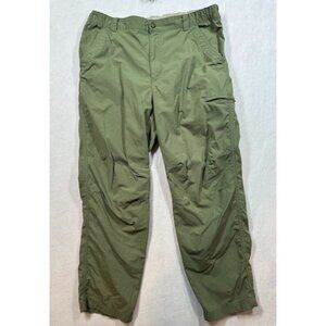 L.L. Bean Pants Olive Army Green 100% Nylon Outdoors Hiking Utility Men's 34x30